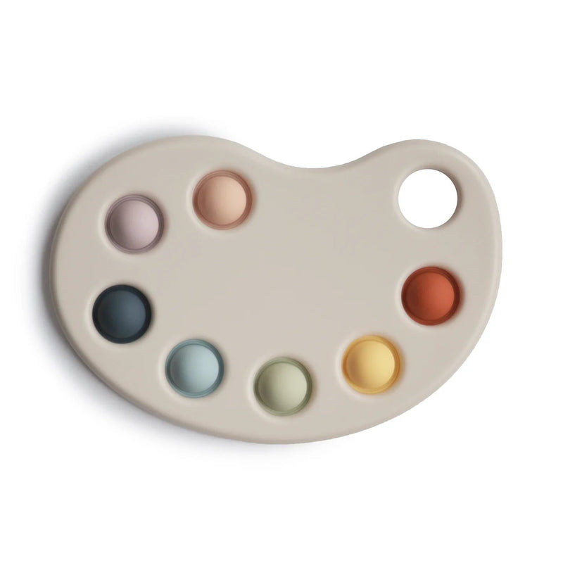 jouet pop it silicone palette peinture - mushie 70.048.100 810052466088