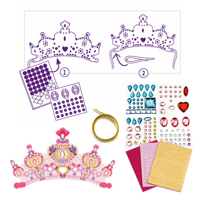 kit créatif avec 4 élégants diadèmes à décorer comme une princesse - Djeco DJ07901 3070900079014