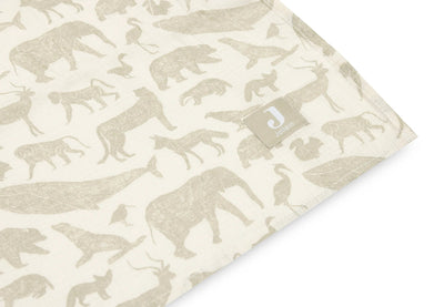 Lange gaze de coton 115x115cm animals olive green Pack 2 - JOLLEIN 535-852-67043 8717329376977