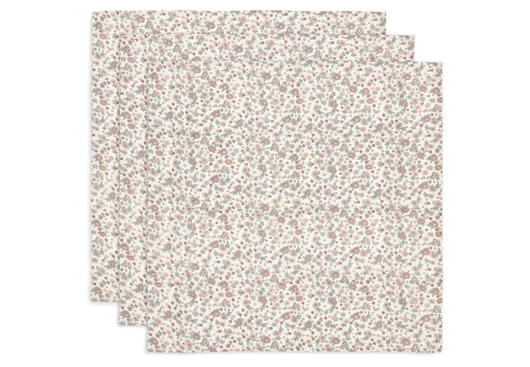 Lange gaze de coton 70x70cm retro flowers pack de 3- JOLLEIN 535-851-67045 8717329376823