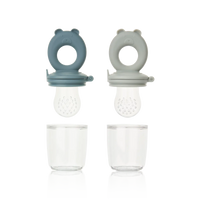 Lot de 2 tétines alimentaires Miranda whale blue/ dove blue - LIEWOOD lw18221whale 5715493134785