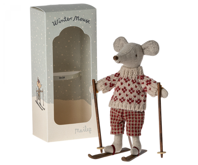 Maman souris avec skis- MAILEG 17-3306-00 5707304130291