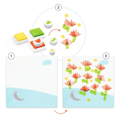MOTIFS A TAMPONNER Avec des fleurs - Djeco DJ09950 3070900099500