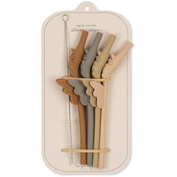 Pack de 4 pailles en silicone licorne terre - Konges Sløjd ks4527earth 5715404024693