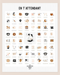 PACK DUO AFFICHE A TAMPONNER "EN T'ATTENDANT" + "MES PREMIÈRES FOIS" - LES PETITES DATES PACK-ETA-PF-ORI-CLAIR-MP 3770025645186