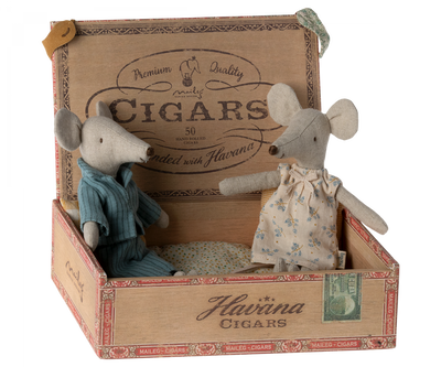Papa et maman souris dans une boite de cigare - MAILEG 17-3302-00 5707304129691