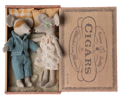 Papa et maman souris dans une boite de cigare - MAILEG 17-3302-00 5707304129691