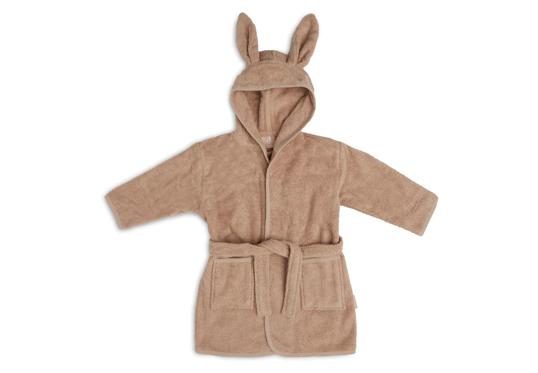 Peignoir Enfant 3-4 Ans Vert Cendré - Jollein - Capuche à Oreilles - Tissu éponge