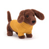 Peluche Otto Sausage dog avec pull jaune - JELLYCAT s3sdy 670983136654