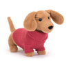 Peluche Otto Sausage dog avec pull rose - JELLYCAT s3sdp 670983136661
