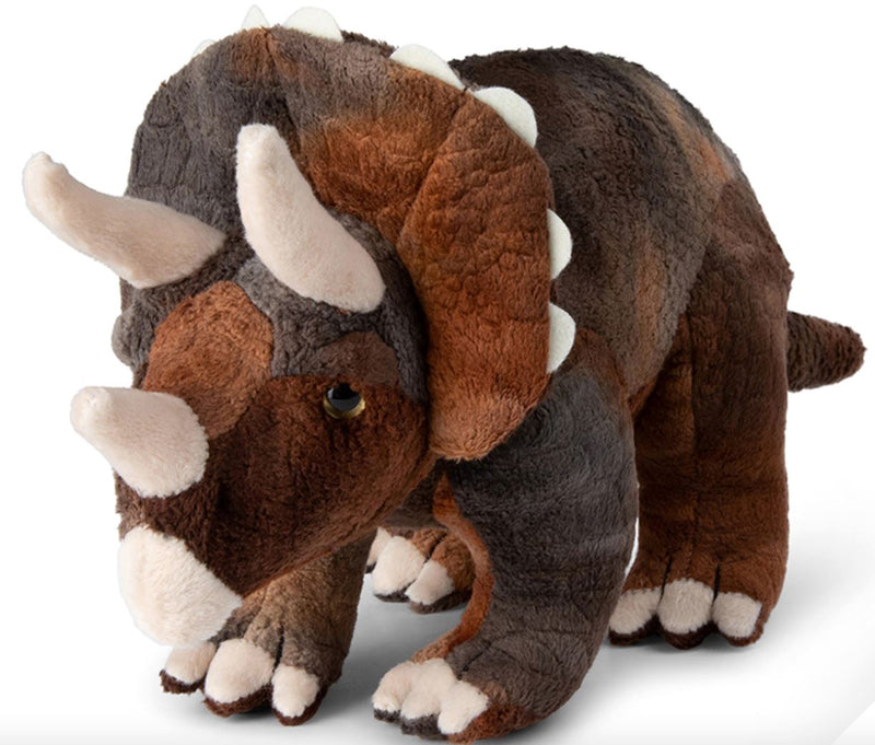 peluche triceratops marron/ beige 15 cm- bon ton toys 15200016 8719066011838