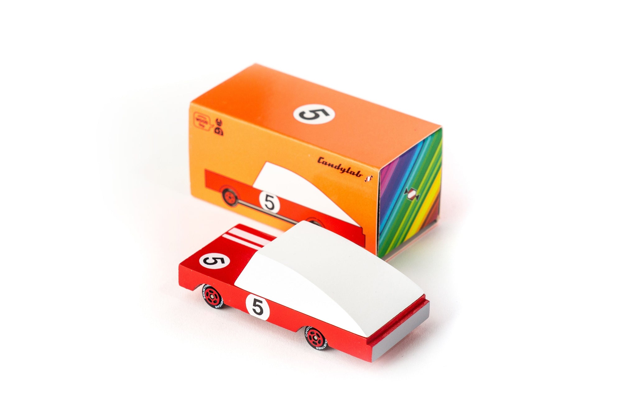 Petite voiture de course en bois Red Racer #5 Candycar - CANDYLAB CND F195 98377372