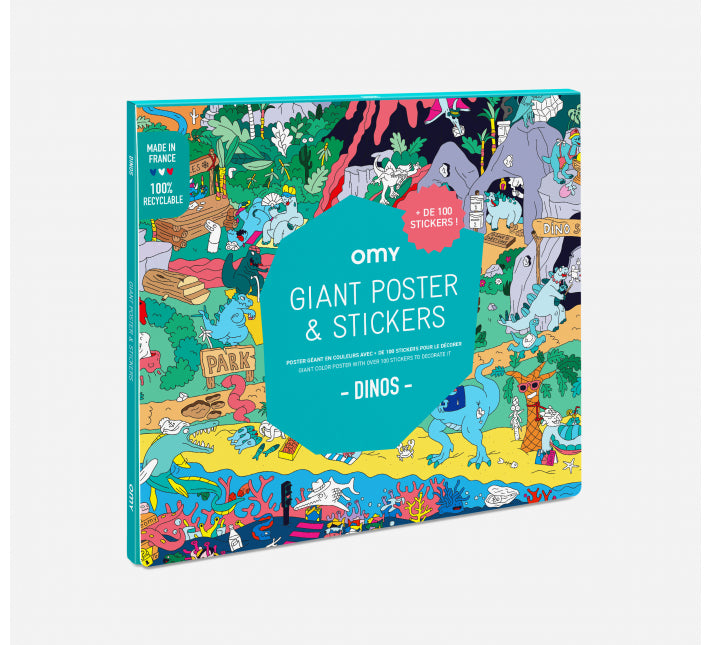 Poster à sticker Dino - Omy POSTIK10 