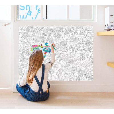 Poster géant à colorier Animal City - Omy pos77