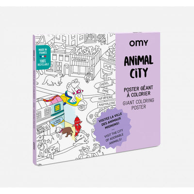 Poster géant à colorier Animal City - Omy pos77