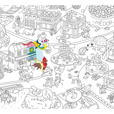 Poster géant à colorier Animal City - Omy pos77