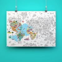 Poster géant à colorier Atlas - Omy POS40