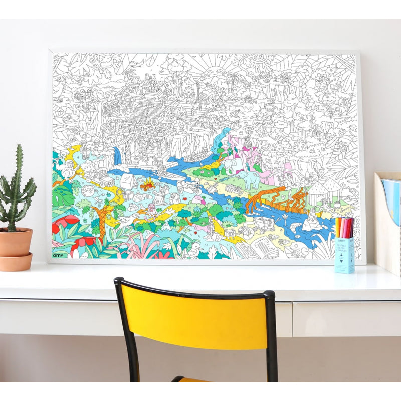 Poster géant à colorier Jungle - Omy POS30