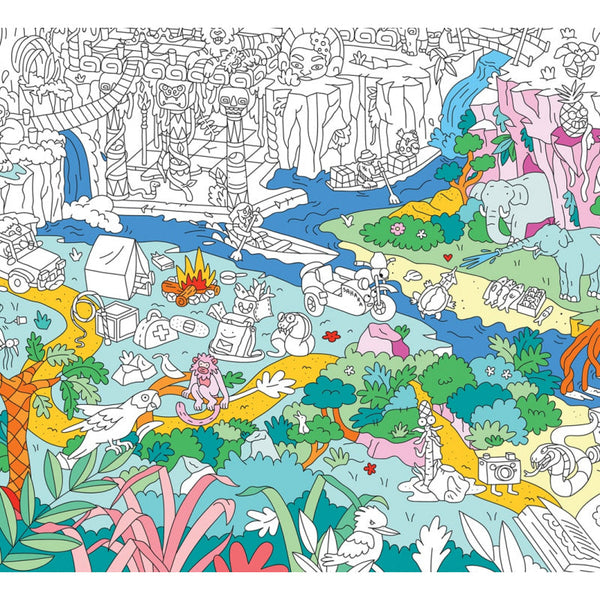 OMY Poster Géant à Colorier Animal City - 70 X 100 Cm, Activité Créative Et Décoration Murale