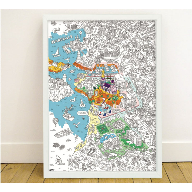 Poster géant à colorier Marseille - Omy POS20