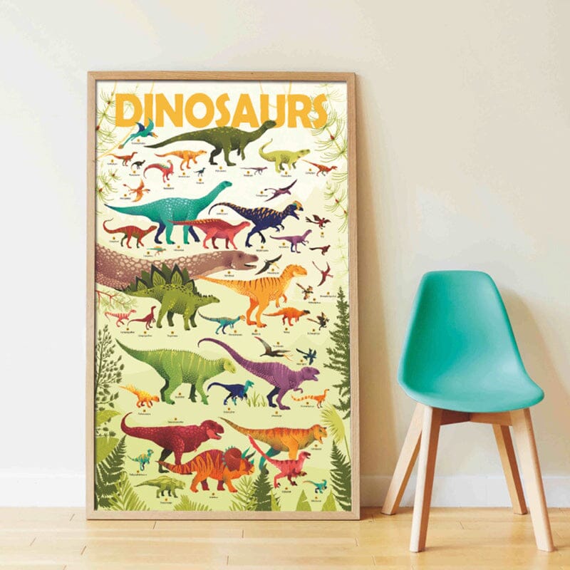 poster pédagogique dinosaures (1 m x 68 cm)- poppik dis005 3760262410593