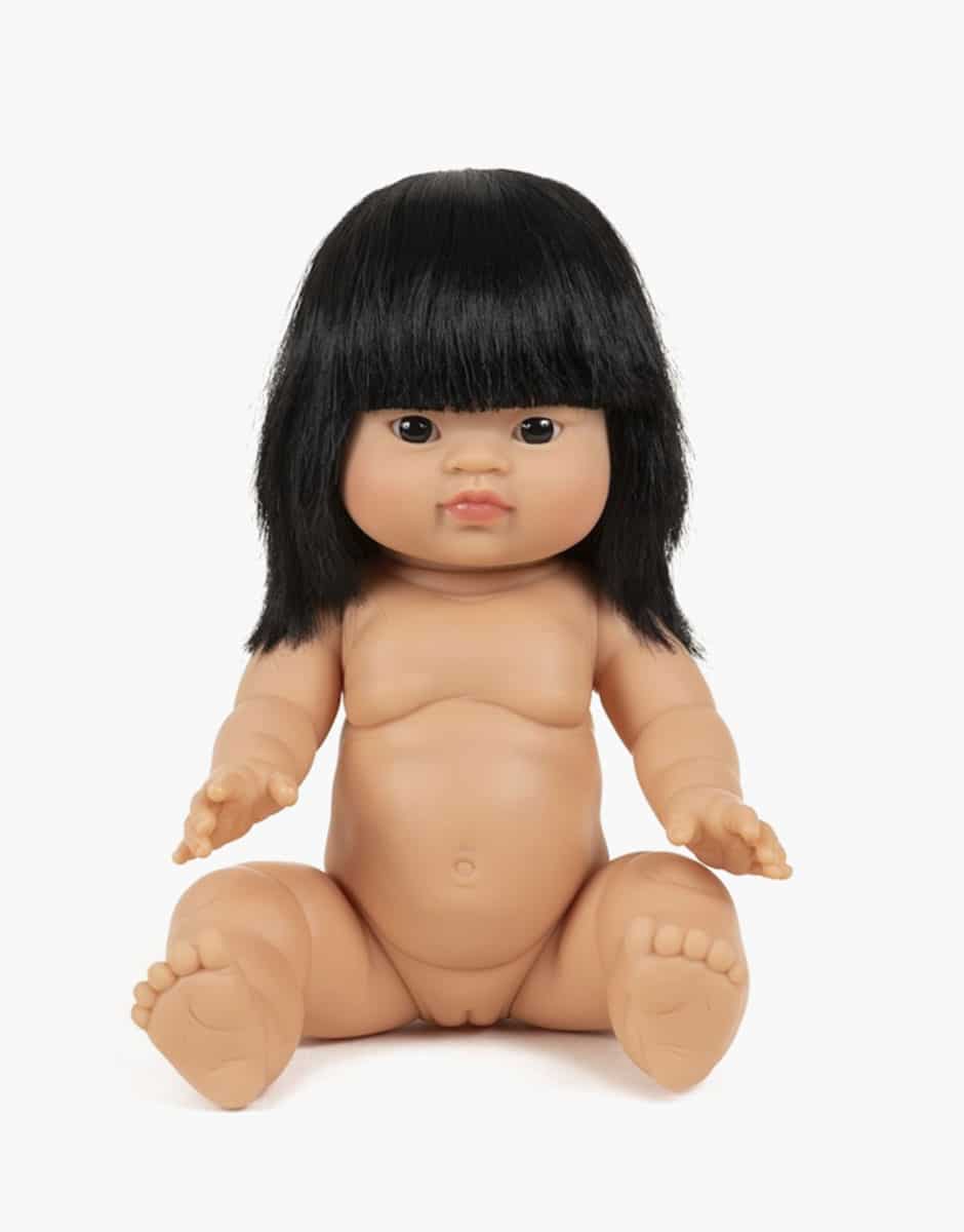Poupée asiatique rose bavoir COROLLE Poupée asiatique rose bavoir COROLLE