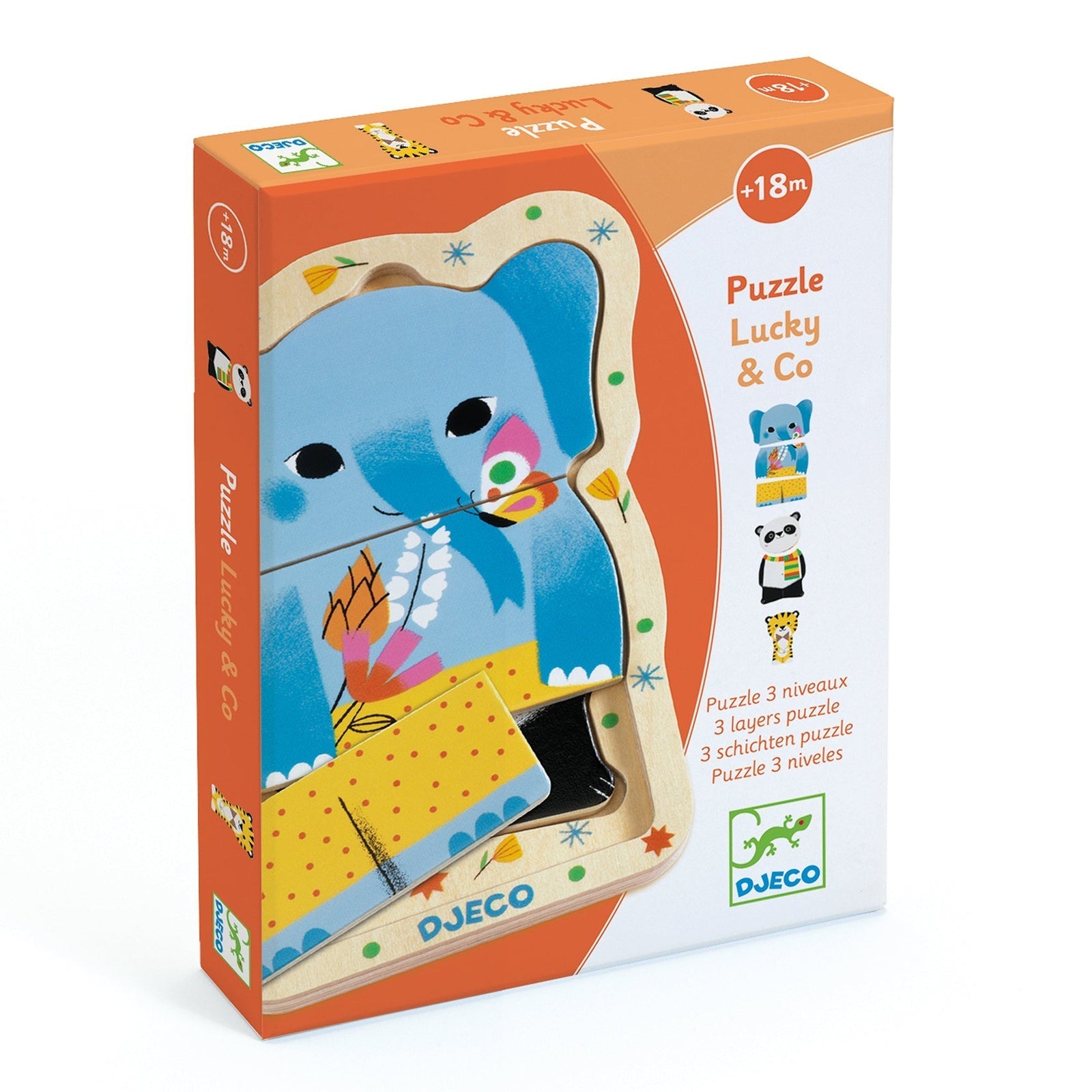 puzzle 3 niveaux Lucky & Co - DJECO DJ01488 