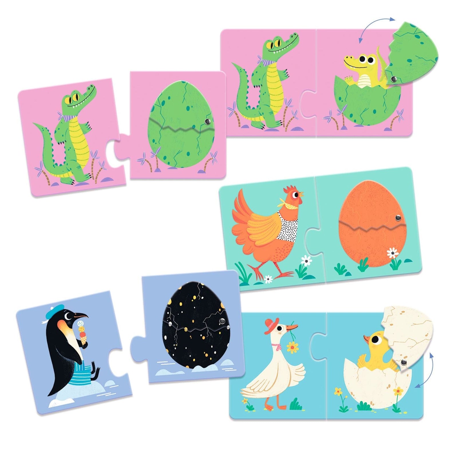 puzzle duo articulo les oeufs - DJECO dj08193 3070900081932
