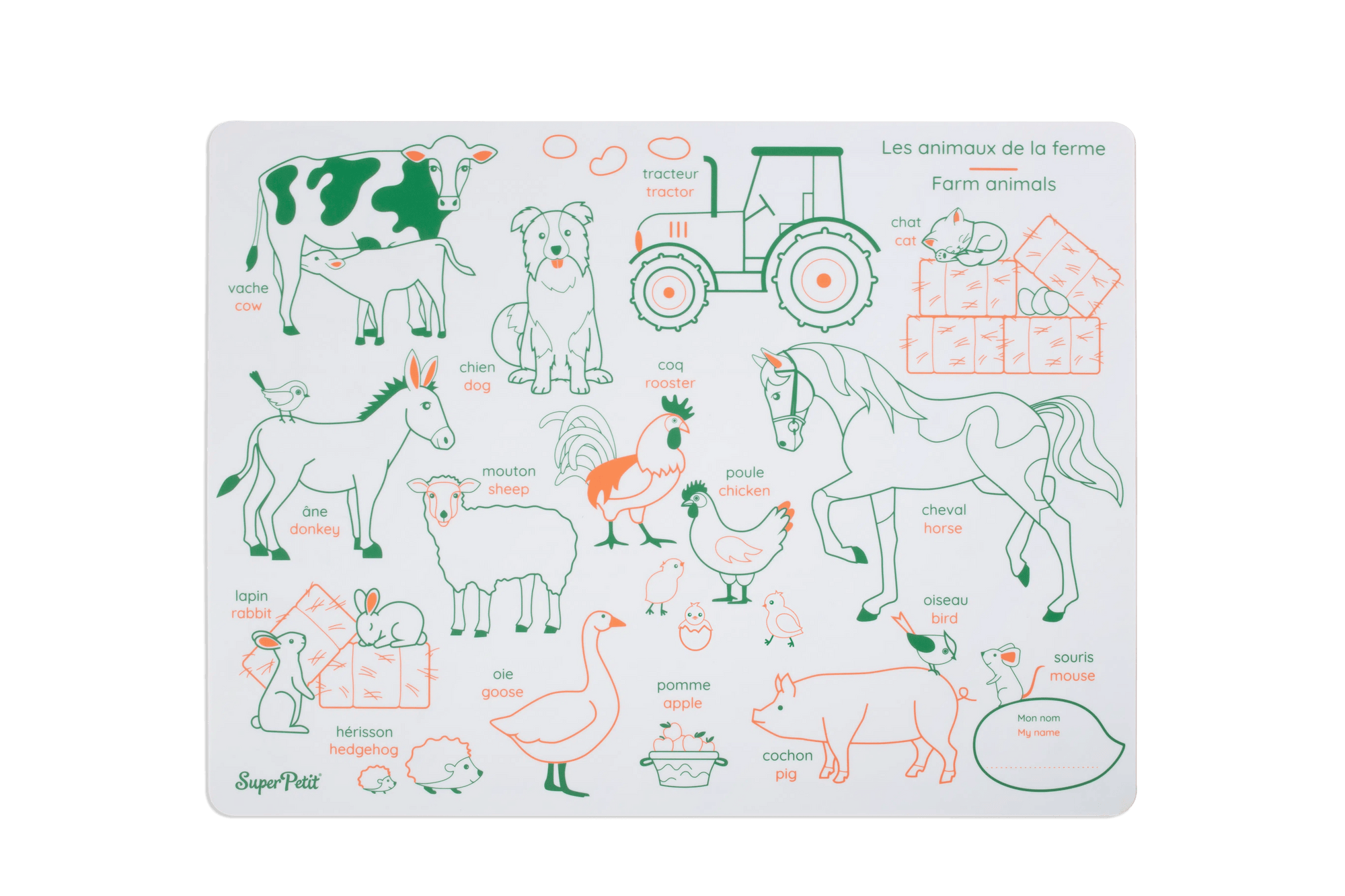 set de table a colorier animaux de la ferme - SUPERPETIT SMATFARM005 3760264700852