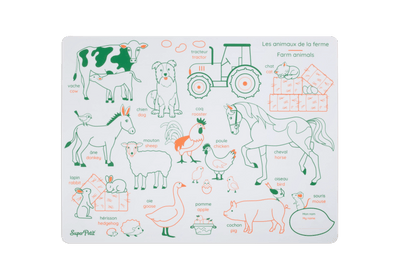 set de table a colorier animaux de la ferme - SUPERPETIT SMATFARM005 3760264700852