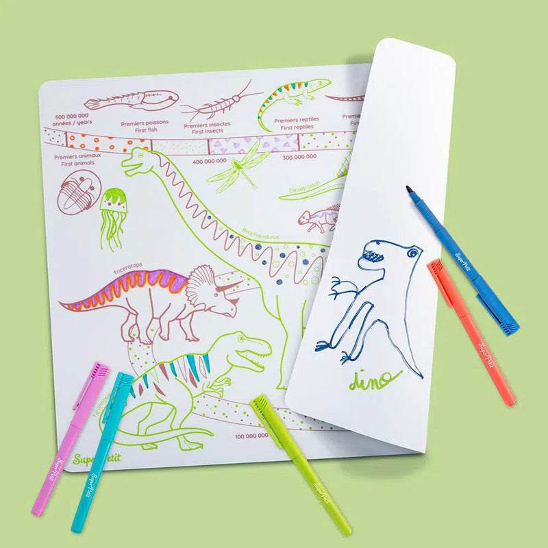 set de table a colorier dinosaures - SUPERPETIT SMATDINOSAURS005 3760264700838