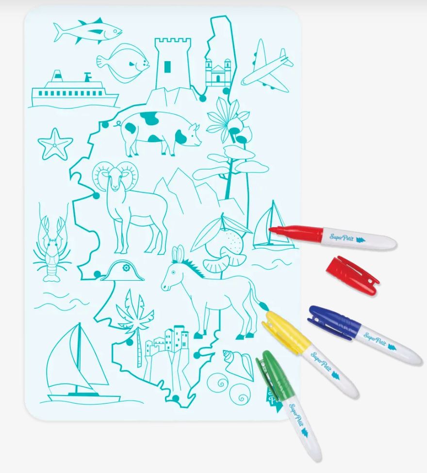 Set de table a colorier mini Corsica - SUPERPETIT corsica