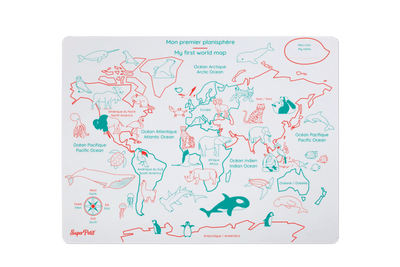 set de table a colorier planisphère - SUPERPETIT SMATMAP005 3760264700869