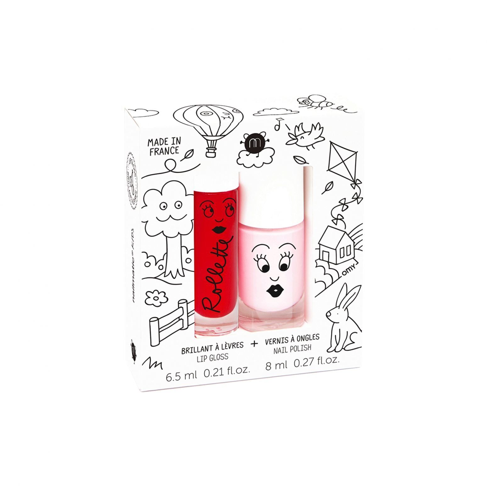 set kids cottage rollette a levres + vernis a ongle - Nailmatic 