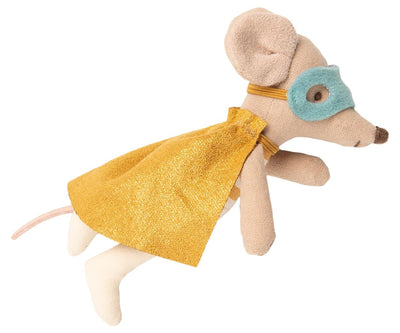 Souris super héros dans sa valise bleu - MAILEG 16-0721-01 5707304102878