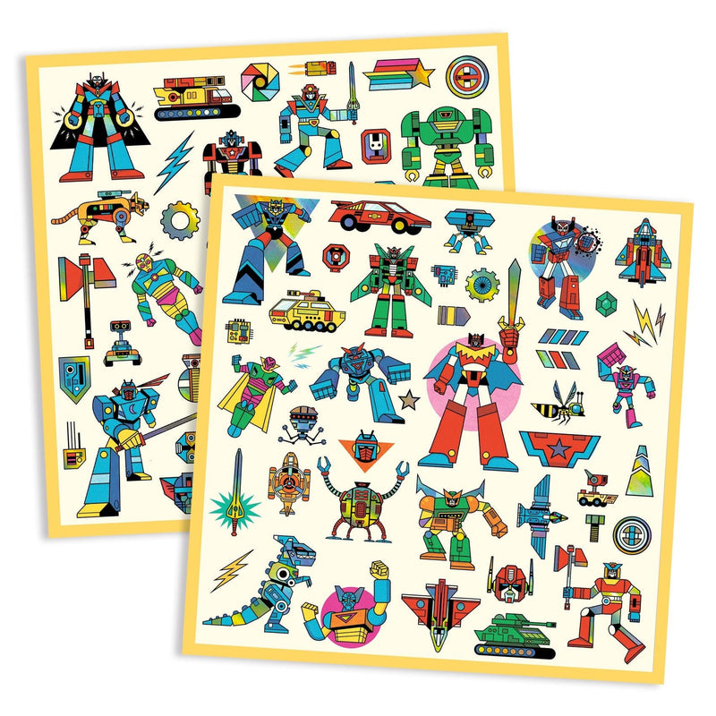 stickers textures robots - Djeco dj09276 3070900092761