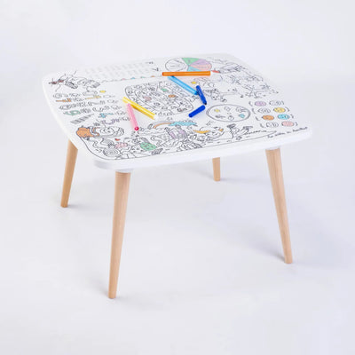 table enfant à colorier l'Atelier des artistes avec 2 tabouret - les Drôles Bouilles atelier 3770020451003