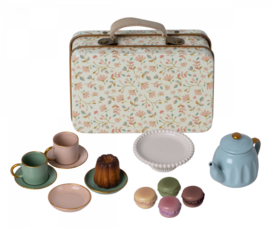 Thé et friandises dans valisette en métal Merle - MAILEG 11-3110-02 5707304128144