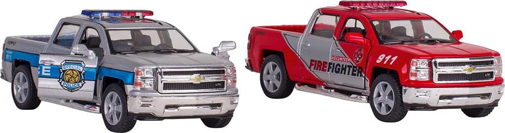 voiture de police et pompiers chevrolet silverado - GOKI 12261bleu 4013594122610